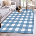 thumbnail image 3 of 3x5 Washable Area Rug, Sky Blue Plaid Non-Slip Rectangle Rug for Living Room Bedroom, Sky Blue Gradient Indoor Low Pile Floor Mat for Home Decor, 3 of 9
