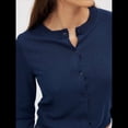 thumbnail image 4 of Cárdigan Corto para Mujer, Suéter de Punto de Larga con Botones para Vestidos y Jeans. Azul Marino S, 4 of 10