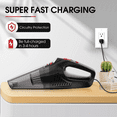 thumbnail image 3 of Handheld Vacuum Cordless, 6KPA Powerful Cyclonic Suction Vacuum Cleaner, Portable Car Vacuum Cleaner, Quick Charge Handheld Vacuum with Washable HEPA Filter for Car, 3 of 7
