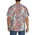 thumbnail image 3 of KLL Cartoon Hearts Print Men's Shirt Short Sleeve Button Down Summer Cuba Beach Shirts- XX-Large, 3 of 5