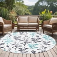 thumbnail image 4 of Round Area Rug 5 Ft, Aqua Grey Botanical Washable Non-Slip Circle Carpet for Living Room/Bedroom, Watercolor Spring Floral Summer Leaf Low-Profile Runner Mats Collection Rugs for Indoor, 4 of 8