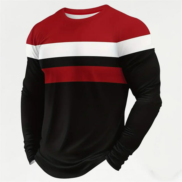 T-shirt Décontracté à Manches Longues pour Hommes - Col Rond Confortable pour un Usage Quotidien