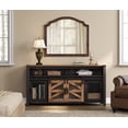thumbnail image 2 of TV Stand Farmhouse Entertainment Center for TVs Up to 65 inch, Wood TV Media Console Table Cabinet Storage with Sliding Barn Doors for Living Room, Antique Black/Distressed Pine, 2 of 7