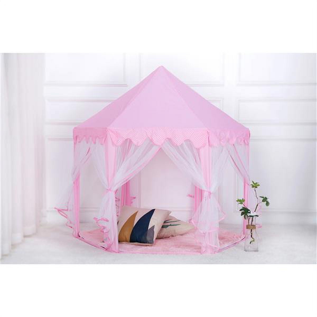 1 Set Princess Tent Girls,Pink Tent with Star LED Lights,Princess Castle Pretend Play,Kids Playhouse for Indoor & Outdoor,Birthday Play Tents Toy Gifts for Children