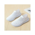 thumbnail image 3 of Tenmix Women's Mesh Walking Shoes Rhinestone Glitter Slip On Ballroom Jazz Latin Dance Sock Sneakers White 7.5, 3 of 6