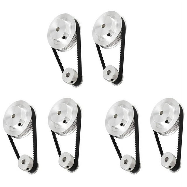 6 Set 2GT Synchronous Wheel 20 60 Teeth Bore Aluminum Timing Pulley Timing Belt Pulley System