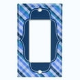 thumbnail image 5 of Metal Light Switch Plate Outlet Cover Vintage Blue Plaid Frame Wallpaper WAL034, 5 of 13