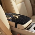 thumbnail image 3 of Xoenoiee Raven Crow Butterfly Flower Moon Star Print 5 Pcs Car Seat Full Set PU Leather Car Accessories for Women 2 PCS Front Rear Seat Covers 2 Pcs Auto Seat Belt Cover 1 Pc Car Armrest Cover Pad, 3 of 7
