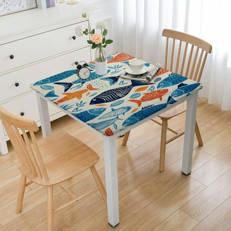 

YANMS Fish Square Table Cover for Outdoor Picnic Camping and Indoor Kitchen Dining Party 100% Polyester Fiber 46*46