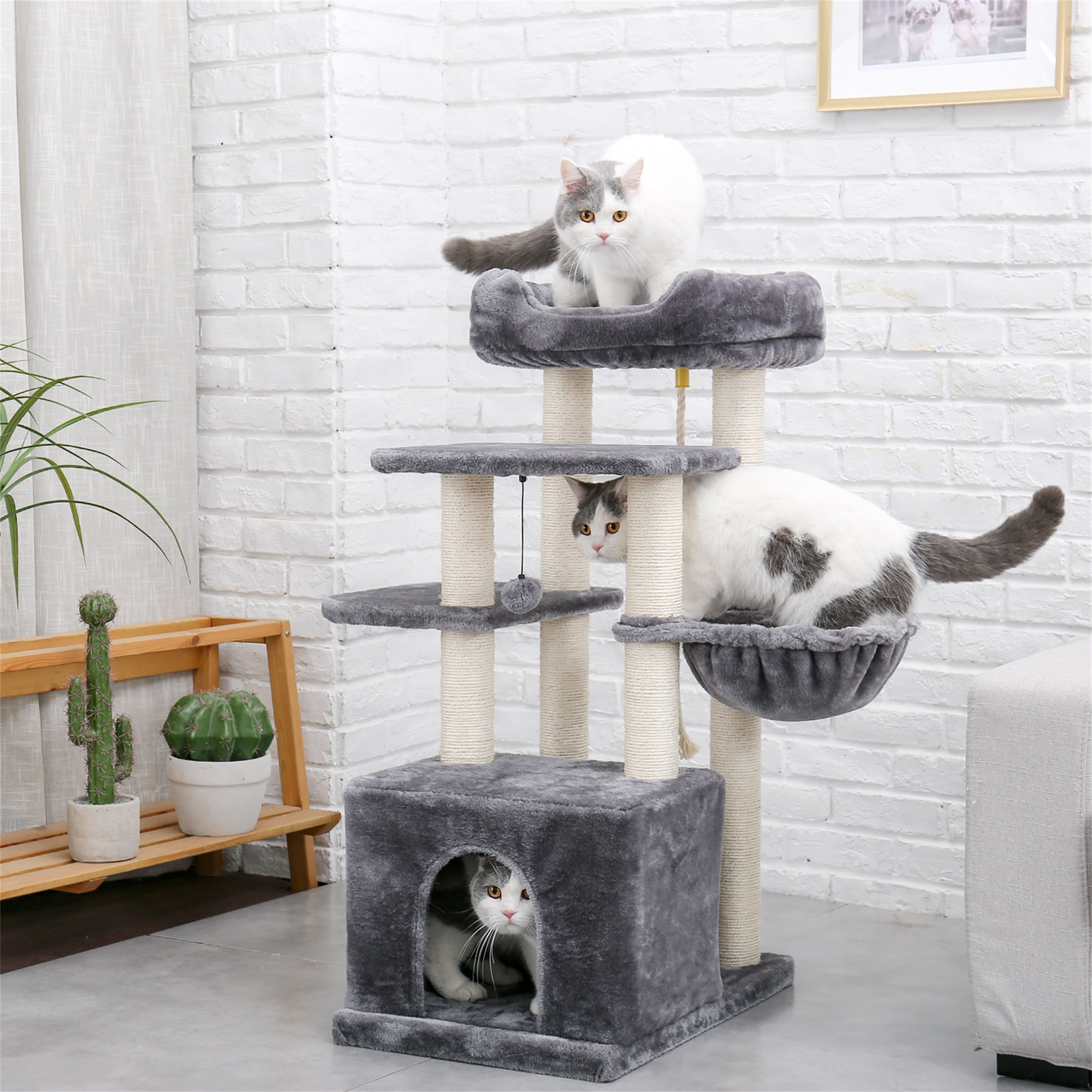 Multi-Level Cat Tree Tower Furniture with Sisal-Covered ...