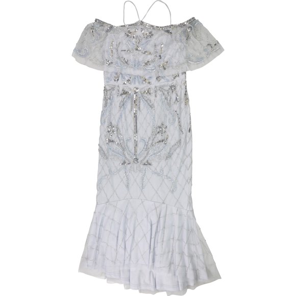 Aidan Mattox Womens Sequin Mermaid Dress blue 6