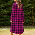 thumbnail image 7 of Ynynloco Women's Casual Long Sleeve High Waisted A line Dresses Pleated Waist Knee Length Loose Dress with Pockets, 7 of 7