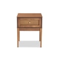 thumbnail image 3 of Baxton Studio Ramiel Mid-Century Modern Ash Walnut Finished Wood and Rattan 1-Drawer Nightstand, 3 of 5