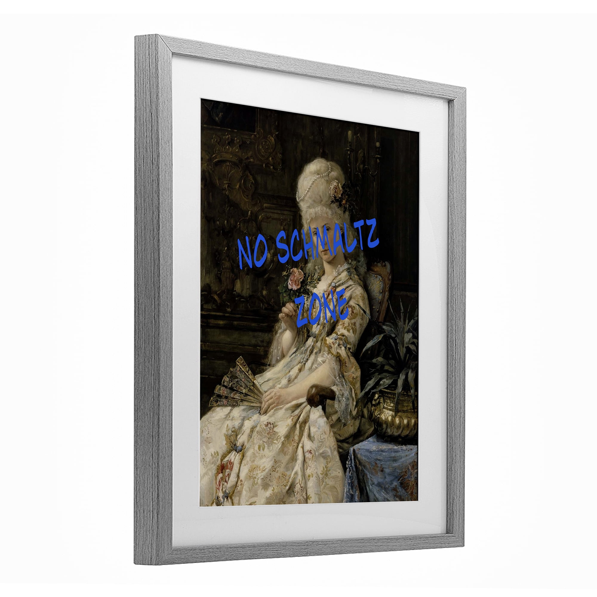 Stupell Industries Iconic No Schmaltz Zone Gray Framed Print Under Glass, design by Grotto Studios