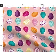 Pink Easter Spring Children'S Eggs Holidays Fabric Printed by Spoonflower BTY