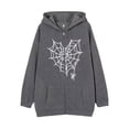 thumbnail image 4 of Dark hip-hop gótico Harajuku Y2k estampado de araña cremallera Sudadera con capucha hombres y mujeres Harajuku chaqueta sudadera, 4 of 4