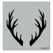 Stencil1 Antlers Stencil - Quality Reusable Stencils for Painting Crafts and Decor - Decor on Walls Fabric & Furniture Recyclable - 5.75" x 6"