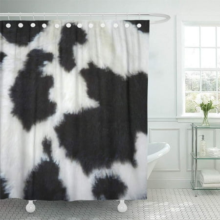 Yusdecor Cowhide Cow Black White Bathroom Decor Bath Shower