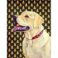 thumbnail image 1 of 11 x 15 in. Labrador Yellow Candy Corn Halloween Portrait Garden Size Flag, 1 of 1