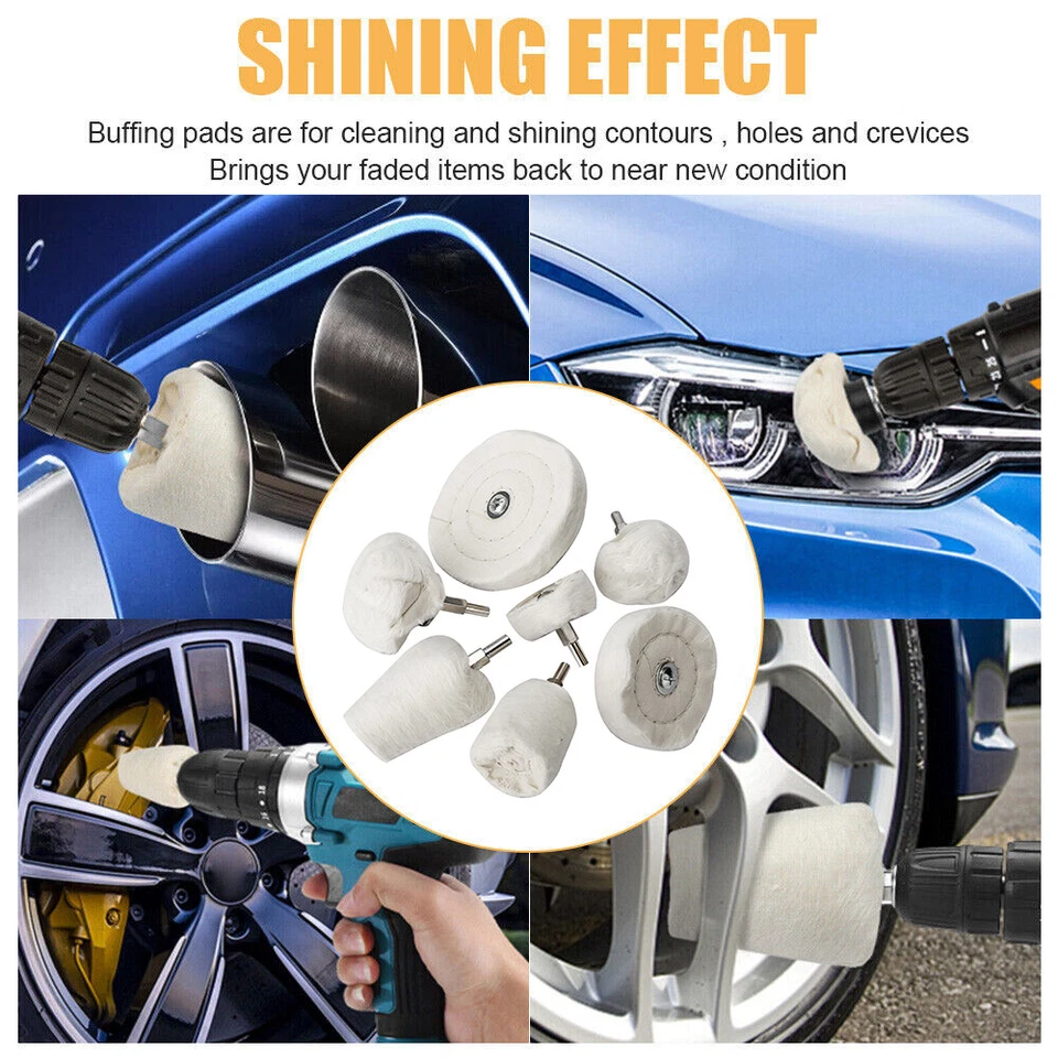 CIRCLE- Mop Cloth Wheel Buffer Pad Polishing Buffing Pads Drill Kit For Car Polisher Kit