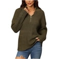 thumbnail image 1 of Suéter de manga larga con cuello levantado informal para mujer de otoño e invierno Fridja  hjk2720, 1 of 8