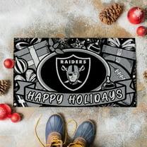 Las Vegas Raiders 28" x 16" Happy Holidays Christmas Turf Door Mat