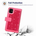 thumbnail image 5 of Dteck 9 Card Holder Folio Flip Glitter Leather Folding Stand Magnetic Wallet Purse Case with Strap &Zipper Coin Change Money Pocket, For iPhone 11 Pro 5.8", rose, 5 of 7