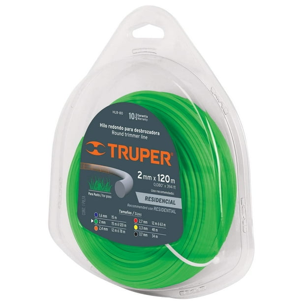 Hilo redondo para desbrozadora, 120 m largo ,2 mm, blister Truper Truper HLB-80