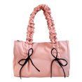thumbnail image 3 of Bolso Mano Nailon Color Liso para Mujer Con Lazo Bandolera Diario Gran Capacidad () Blanco, 3 of 6