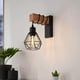 thumbnail image 4 of Lámpara de pared de madera decorativa de izquierda y derecha para dormitorio personalizada, lámpara de pared de madera para TV creativa, lámpara de pared de hierro para sala de estar, 4 of 5