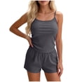 thumbnail image 2 of Hilenly Womens 2 Piece Lounge Sets Summer Outfits Spaghetti Strap Tank Top Short Matching Set Casual Travel Beach Vacation Clothes, 2 of 6