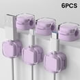 thumbnail image 2 of Desk with Storage Magnetic Cable Clips 6pcs Charging Cable Magnetic Cable Organiser Storage Stand Cable Stand Self-Adhesive Cable Organiser For Desk Bedside Table Charging Cable, 2 of 2