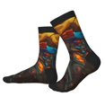 thumbnail image 2 of Pofeuu Vibrant Skull Soldier Print Crew Socks, Adult Running Hiking Socks for Youth and Adult, 2 of 7