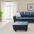 thumbnail image 3 of MAYEERTY Dark Grey Blue Faux 3-Piece Free Splicing Leather Living Room Sofa Set, 3 of 5