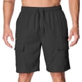 thumbnail image 2 of POENTAB Hiking Cargo Shorts for Men Outdoor Lightweight Quick Dry Water Resistant Casual Fishing Work Shorts with Pockets Black, 2 of 9