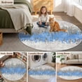 thumbnail image 5 of Blue Grey Abstract Round Area Rug 6Ft Washable Circle Rugs for Bathroom Office, Gradient Geometric Graffiti Modern Art Non-Slip Carpet Floor Mats Indoor Outdoor Carpet Runner Aesthetic Home Decor, 5 of 8