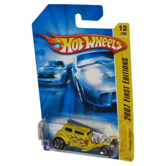 Hot Wheels 2007 First Editions 12/36 Yellow Straight Pipes Toy Car 012/156