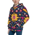 thumbnail image 2 of Picia Cinco De Mayo Floral for Boys Fashion Full-zip Hoodies & Sweatshirts with Kangaroo Pocket,Zip-up Hooded Sweatshirt for Kid, Moisture Wicking & Breathable-Medium, 2 of 6
