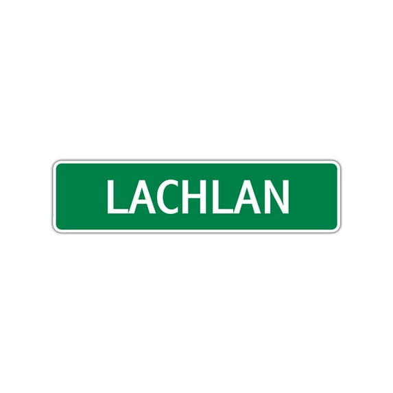 Lachlan Boys Children Name Letter Printed Label Indoor Outdoor Unique Wall Plaque Decoration Aluminum Metal Sign 4"x13.5"