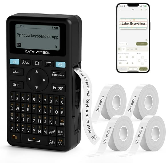 E11 Bluetooth Label Maker Machine, Waterproof Label, Versatile App with 35 Fonts and 1k+ Icons, Inkless Labeler for Home, Kitchen, School, Office Organization