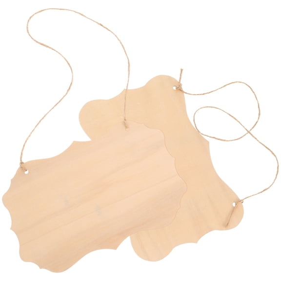 LEORX Hanging Wood Plaque Leorx Natural Wood Craft for Painting and Wedding Decor 2Pcs