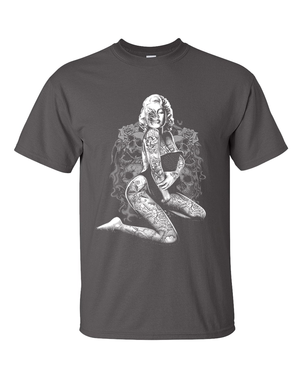 Camiseta Marilyn Monroe Calavera Pose Unisex Manga Corta - Imagen 11 de 22
