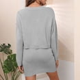 thumbnail image 4 of Edvintorg Sweater Sets Women 2 Piece Outfits Skirt 2025 Fall Winter Women's White Three-Button Cardigan Bag Hip Skirt Long Sleeve Sweater Set Fashion Suit, 4 of 7