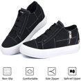 thumbnail image 3 of JENN ARDOR Women's Hidden Wedge Canvas Sneakers Slip on Platform Walking Shoes with Side Zipper, 3 of 6