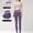 Purple + Purple, variant on PISONIC Two-Piece Women's Sportswear, Color-Blocked Outfit, Tight-Fitting And Butt-Lifting, Fitness Yoga Suit Set.