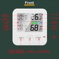 thumbnail image 4 of Medidor de humedad y temperatura digital Termómetro de plástico para interiores Higrómetro Alarma de pantalla grande con batería para oficina en casa TS-9909-W sidaley HA009466-01B, 4 of 6