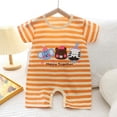 thumbnail image 2 of Newborn Infant Baby Girl Boy Clothes Short Sleeve Bodysuit Cotton Soft Jumpsuit Cute Print Stripe Colorblock One-Piece Rompers On Clearance, 2 of 3