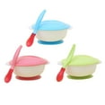 thumbnail image 2 of JANGSLNG Baby Toddler Anti Slip Suction Bowl with Temperature Spoon Lid Feeding Tableware, 2 of 8