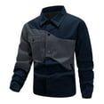 thumbnail image 4 of ZACPNCV Men Wool Loose Fit Loose Vintage Denim Jackets Man Cargo Button Jean Coat, 4 of 7