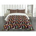 thumbnail image 3 of Ambesonne Alien Quilted Bedspread Set 3 Pcs, Abstract Fluffy Monsters, King Size, Multicolor, 3 of 5